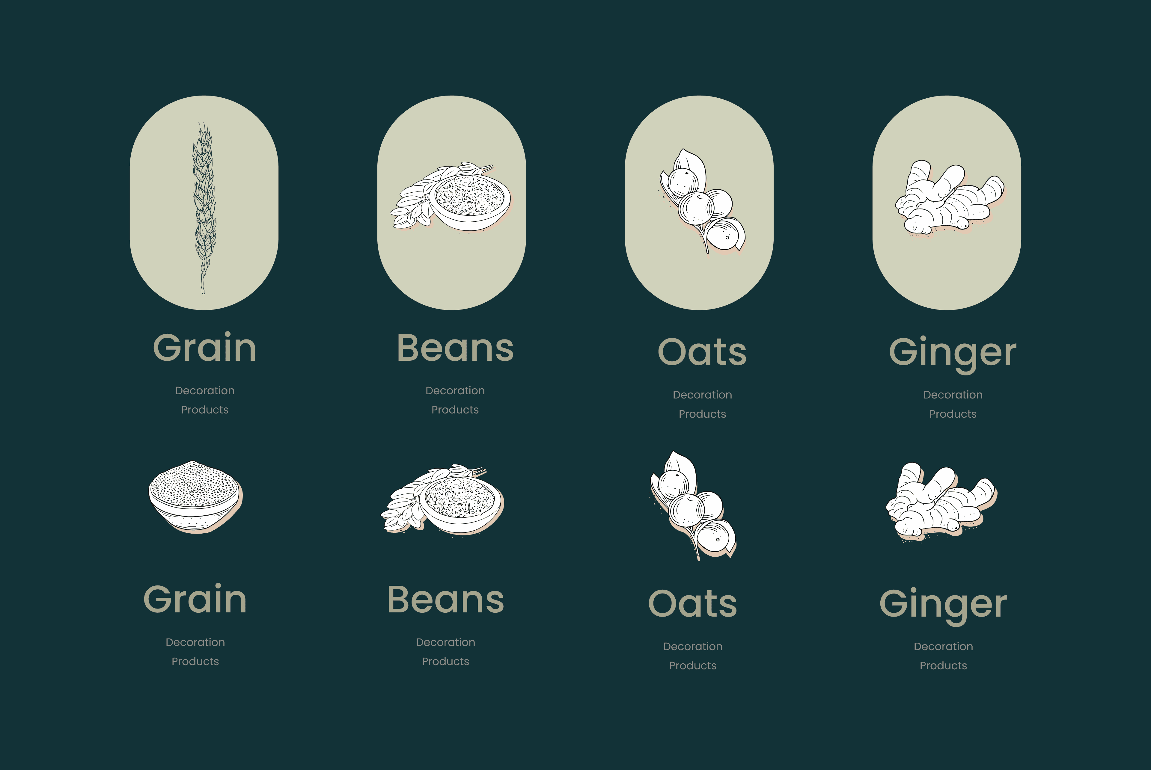 Hand-drawn commodity illustrations